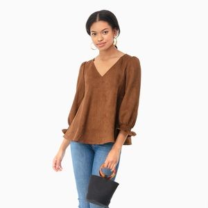 Tuckernuck Brown Suede Easton Blouse